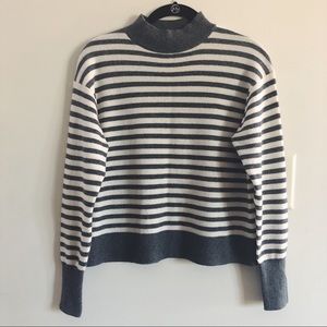 NWOT Everlane striped cashmere mockneck sweater